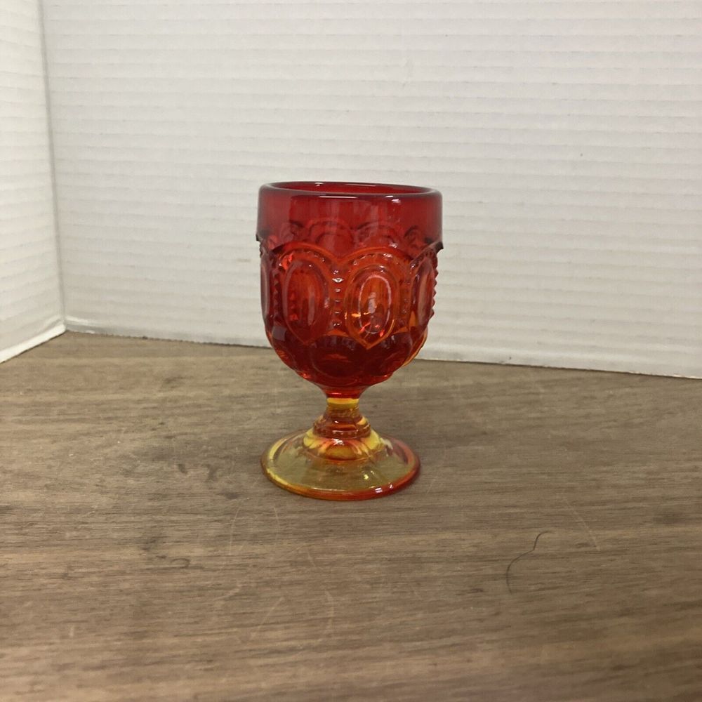 LE Smith Amberina‎ Moon & Star Glass Goblet
